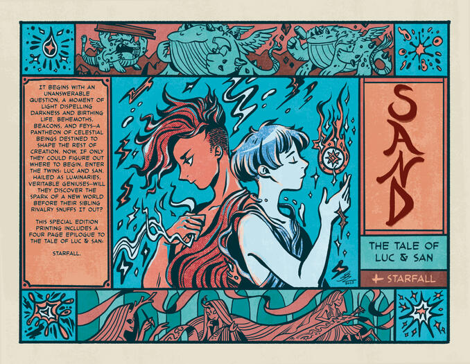 Sand: The Tale of Luc and San + Starfall Special Edition. Digitally illustrated comic based on script by Alex Lupp. Original art.