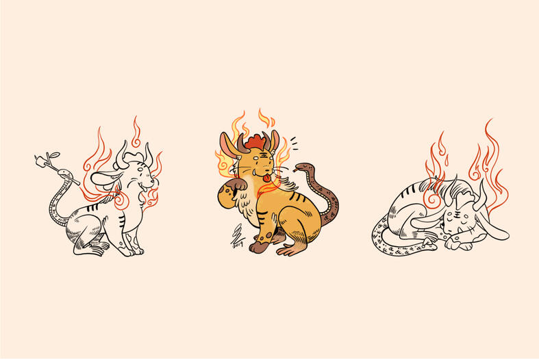 Auspicious Friend - Digital print. Original art.