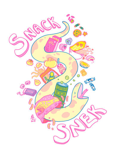 Snack Snek - Digital print. Original art.